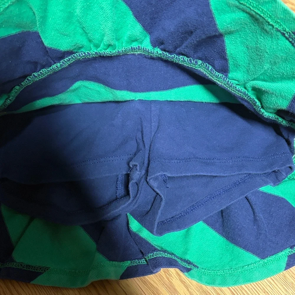 Polo Ralph Lauren Girls Striped Skort 4T Green Navy Logo Ruffle